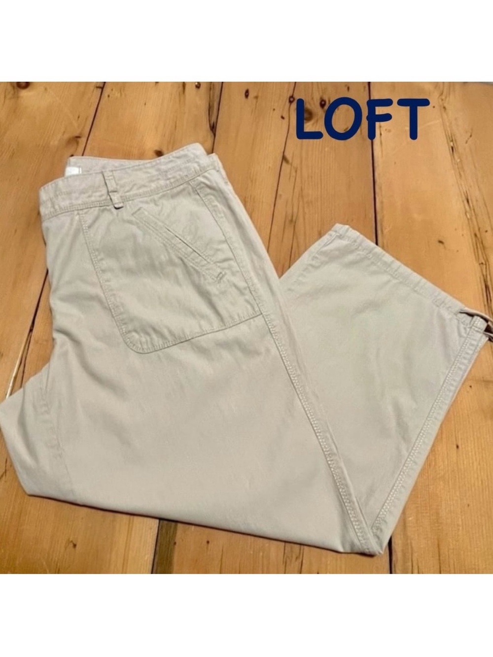 NWOT - LOFT Original Crop Pants - sz 8 Khaki / Tan lightweight cotton